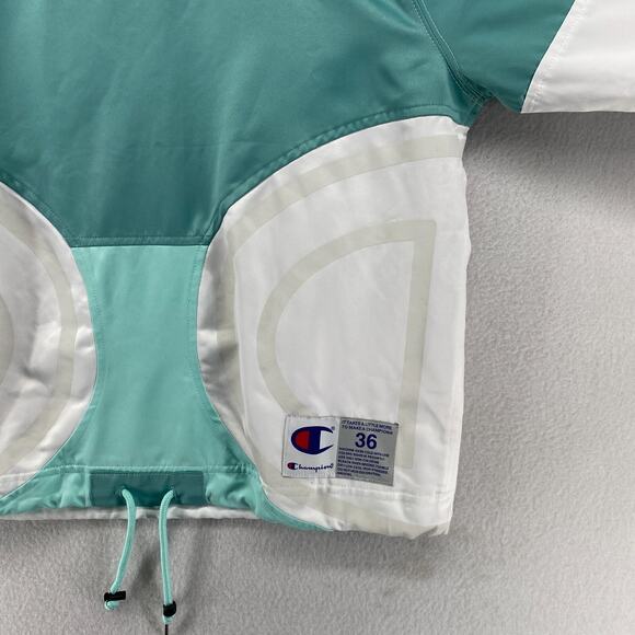 CHAMPION Jacket Mens S Big C Windbreaker Colorblock Reflective Pullover Green - Picture 9 of 15